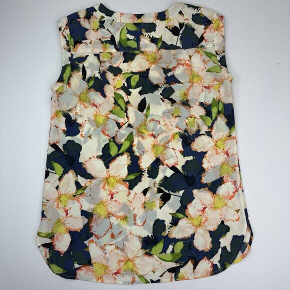 J.Crew Factory Women's White Floral Crew Neck Sleeveless Career Top XS/C37 - Picture 6 of 11